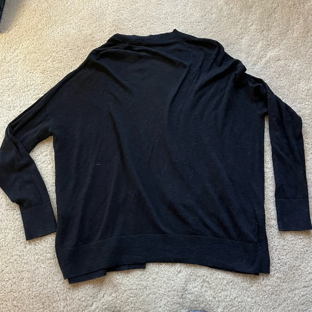 Lot of 2 Gap Factory Women's Open Front Slub Knit Cardigans - L - Black & Blue - Picture 3 of 9